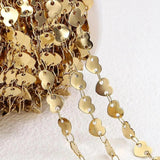 2M 1M Stainless Steel Chains Love Heart for Necklace Bracelet DIY