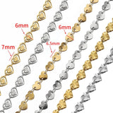 2M 1M Stainless Steel Chains Love Heart for Necklace Bracelet DIY