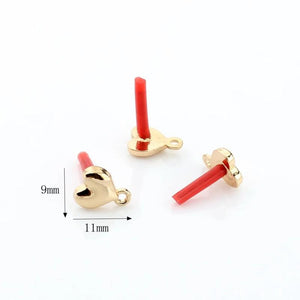 10pcs Love Heart Stud Earring Settings Alloy Earrings Connectors