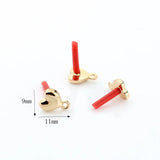 10pcs Love Heart Stud Earring Settings Alloy Earrings Connectors