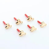 10pcs Love Heart Stud Earring Settings Alloy Earrings Connectors