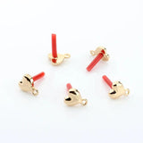 10pcs Love Heart Stud Earring Settings Alloy Earrings Connectors