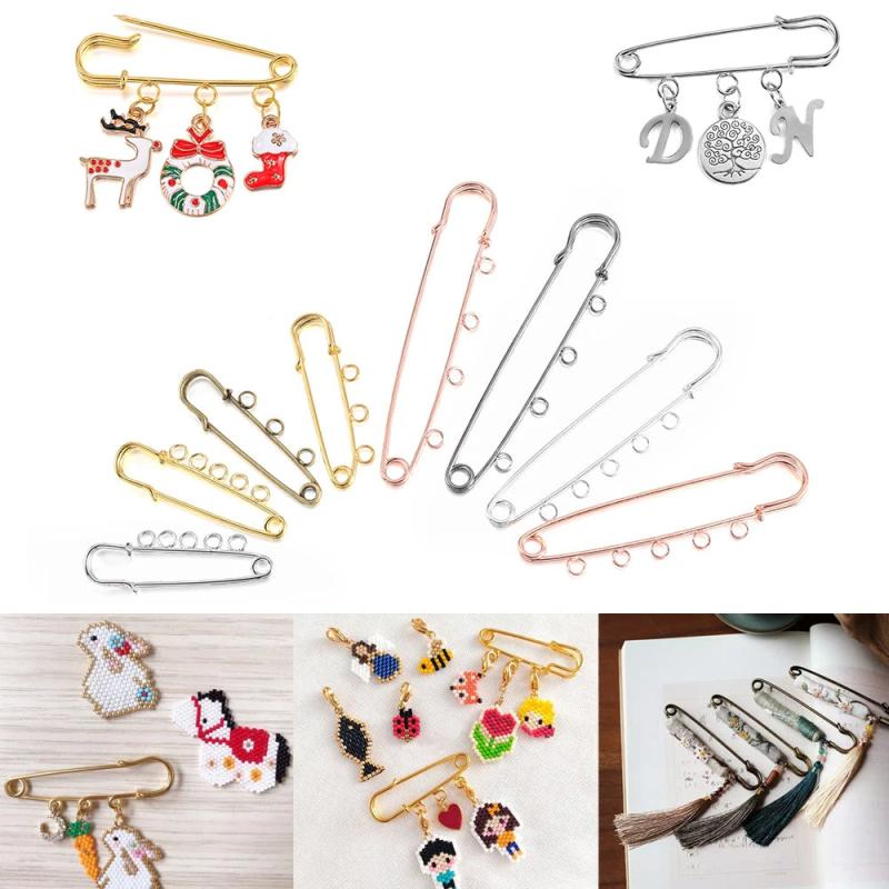 10Pcs Safety Pins Brooch Blank Base Brooch Pins 50/80/90mm