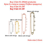 10Pcs Safety Pins Brooch Blank Base Brooch Pins 50/80/90mm