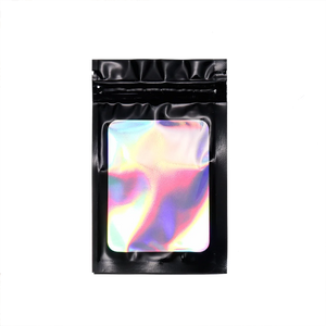 50pcs Holographic Laser Self-Sealing Plastic Packaging Zip Lock Bag