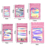 50pcs Holographic Laser Self-Sealing Plastic Packaging Zip Lock Bag