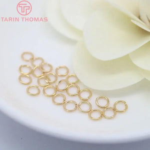20PCS 24K Plated Brass Jump Rings Split Rings High Jewelry Findings