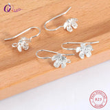 925 Silver Flower Earrings Ear Pins DIY Wedding Jewelry Findings