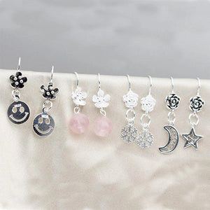925 Silver Flower Earrings Ear Pins DIY Wedding Jewelry Findings
