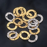 20pcs Stainless Steel Earrings Double Hole Circle Ring Charms for Jewelry Making