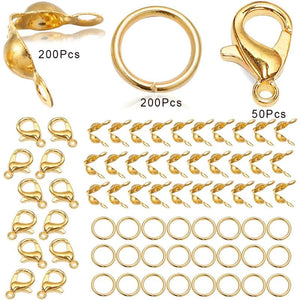 450Pcs Lobster Clasps Jump Ring Kits for DIY Bracelet Necklace Chain