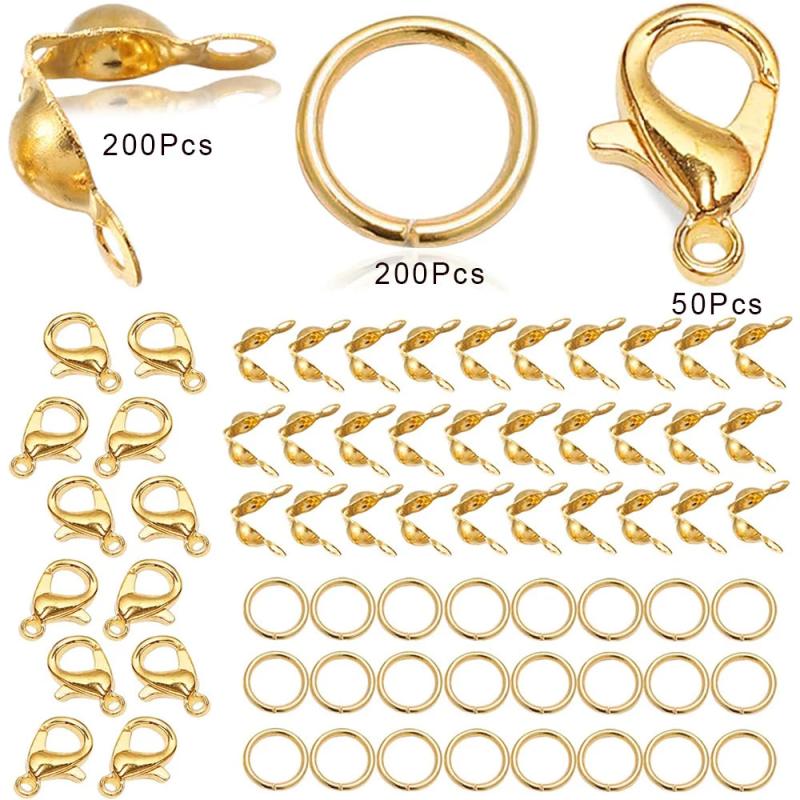 450Pcs Lobster Clasps Jump Ring Kits for DIY Bracelet Necklace Chain