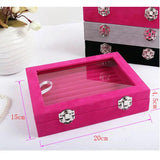 Velvet Rings Box Jewelry Display Casket Storage Organizer Ring Earrings Box Case