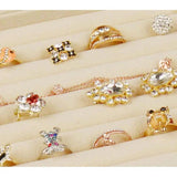 Velvet Rings Box Jewelry Display Casket Storage Organizer Ring Earrings Box Case