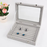 Velvet Rings Box Jewelry Display Casket Storage Organizer Ring Earrings Box Case