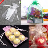 50pcs Christmas Gift Organza bags 7x9 9x12 10x15 13x18cm Wedding Party Bags