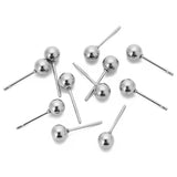 20pcs Stainless Steel Plated Round Ball Earrings Stud Settings