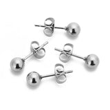 20pcs Stainless Steel Plated Round Ball Earrings Stud Settings