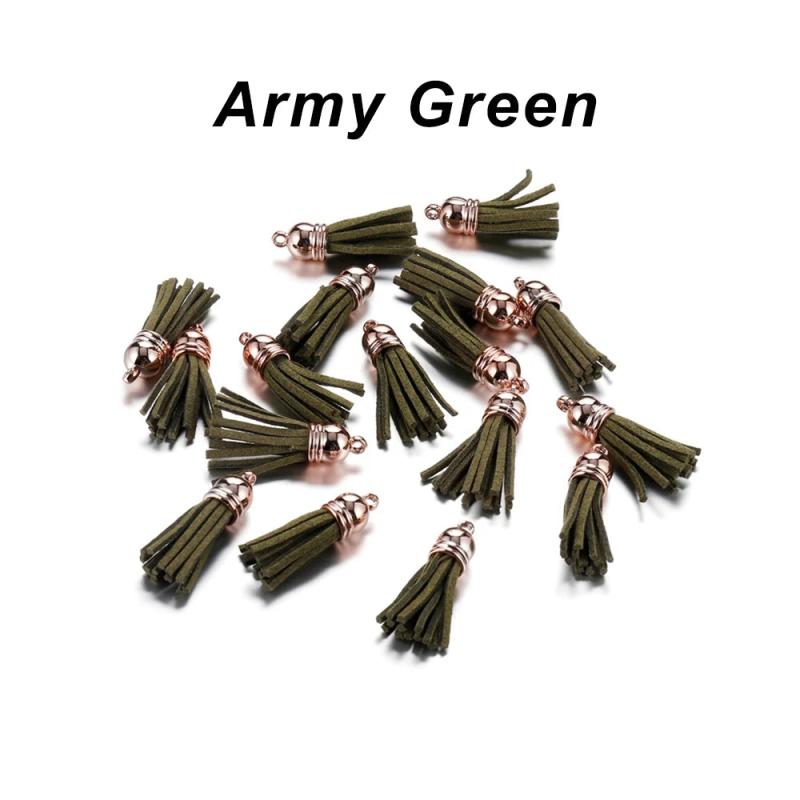 20Pcs 38mm Leather Tassel for Keychain Straps Jewelry Fiber Fringe Suede Tassel