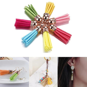20Pcs 38mm Leather Tassel for Keychain Straps Jewelry Fiber Fringe Suede Tassel
