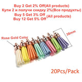 20Pcs 38mm Leather Tassel for Keychain Straps Jewelry Fiber Fringe Suede Tassel