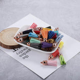 20Pcs 38mm Leather Tassel for Keychain Straps Jewelry Fiber Fringe Suede Tassel