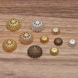20pcs Brass Filigree Half Ball Flower Beads Caps Connectors DIY Jewelry Making