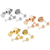 50pcs Stainless Steel Blank Post Earring Stud Base Pins for DIY Jewelry Making