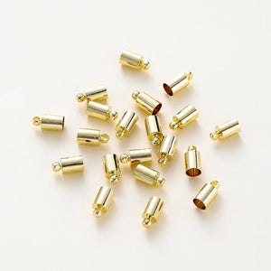 20Pcs 14K Plated Brass Tassel Cord End Caps for Necklace Making