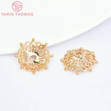 6PCS 14MM 24K Plated Brass Beads Caps Tassel Caps DIY Jewelry Accessories