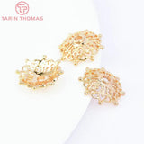 6PCS 14MM 24K Plated Brass Beads Caps Tassel Caps DIY Jewelry Accessories