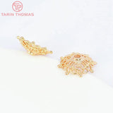 6PCS 14MM 24K Plated Brass Beads Caps Tassel Caps DIY Jewelry Accessories