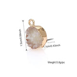 10PCS Druzy Stud Earring Charms Findings DIY Jewelry Making Stone Earrings