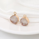 10PCS Druzy Stud Earring Charms Findings DIY Jewelry Making Stone Earrings