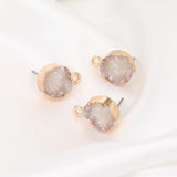 10PCS Druzy Stud Earring Charms Findings DIY Jewelry Making Stone Earrings
