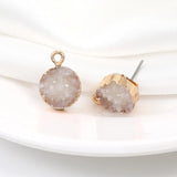 10PCS Druzy Stud Earring Charms Findings DIY Jewelry Making Stone Earrings
