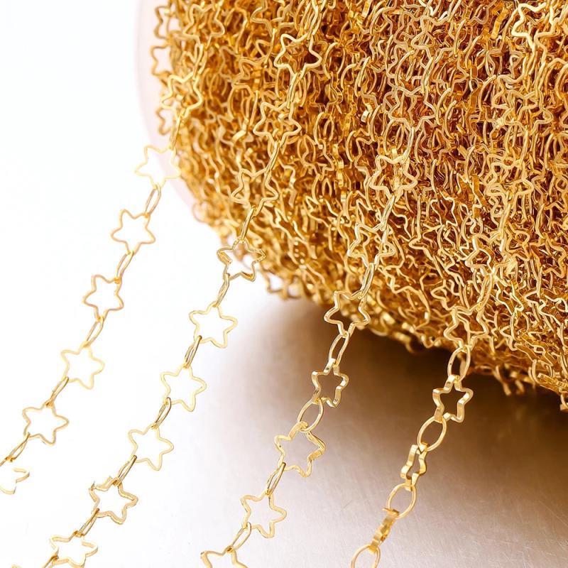 Star Shape Copper Chains for DIY Jewelry Making