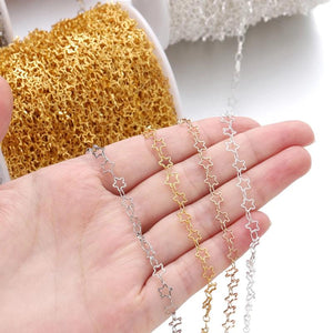 Star Shape Copper Chains for DIY Jewelry Making