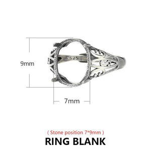 Vintage 925 Sterling Silver Ring Blank Base DIY Setting Jewelry Making