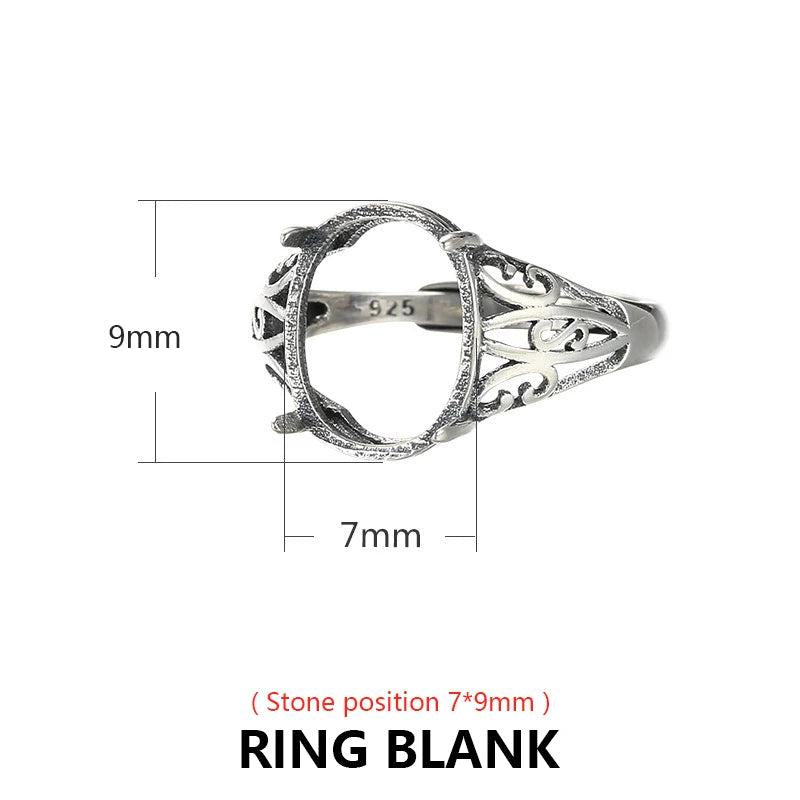 Vintage 925 Sterling Silver Ring Blank Base DIY Setting Jewelry Making