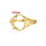 Vintage 925 Sterling Silver Ring Blank Base DIY Setting Jewelry Making