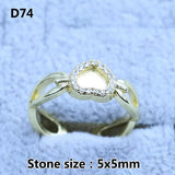5x5 5x7 6x6 MM Plated Zircon Opening Ring Blank Base Women DIY Jewelry Making
