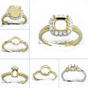 5x5 5x7 6x6 MM Plated Zircon Opening Ring Blank Base Women DIY Jewelry Making