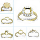 5x5 5x7 6x6 MM Plated Zircon Opening Ring Blank Base Women DIY Jewelry Making