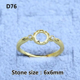 5x5 5x7 6x6 MM Plated Zircon Opening Ring Blank Base Women DIY Jewelry Making