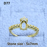 5x5 5x7 6x6 MM Plated Zircon Opening Ring Blank Base Women DIY Jewelry Making