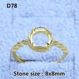5x5 5x7 6x6 MM Plated Zircon Opening Ring Blank Base Women DIY Jewelry Making