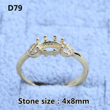 5x5 5x7 6x6 MM Plated Zircon Opening Ring Blank Base Women DIY Jewelry Making