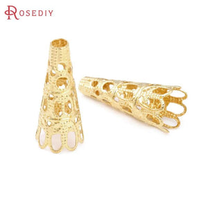 60PCS Brass Long Beads Caps Tassel Caps DIY Jewelry Making Supplies