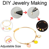 2PCS Stainless Steel Open Bracelet DIY Adjustable Bangle